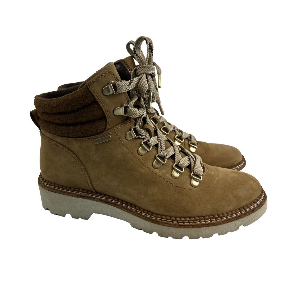 Bionico‎ Dezi Waterproof Boot All Weather Tan Leather Lace Up Ankle Womens 8.5